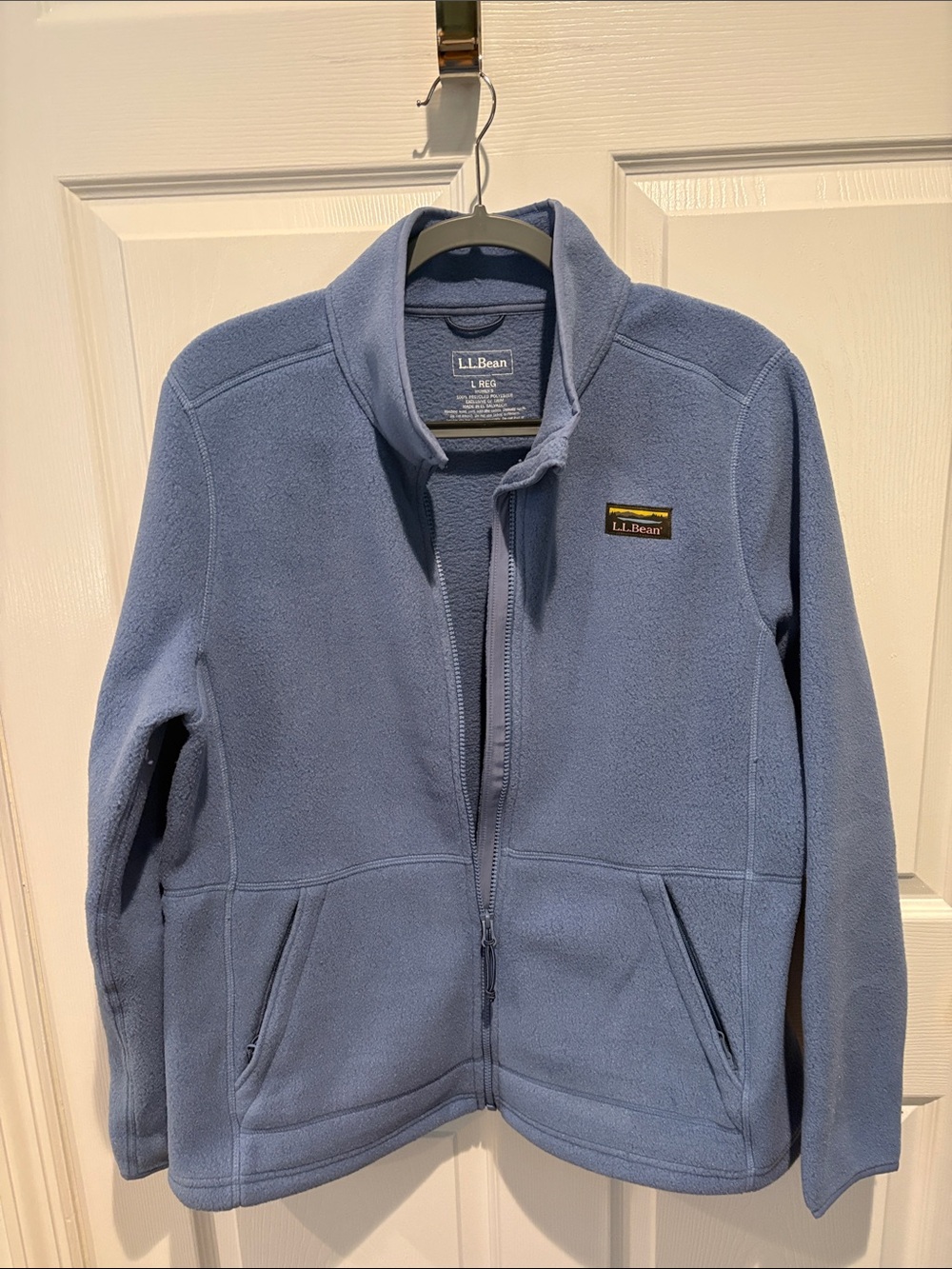 L.L. Bean Periwinkle Blue Full-Zip Fleece Jacket